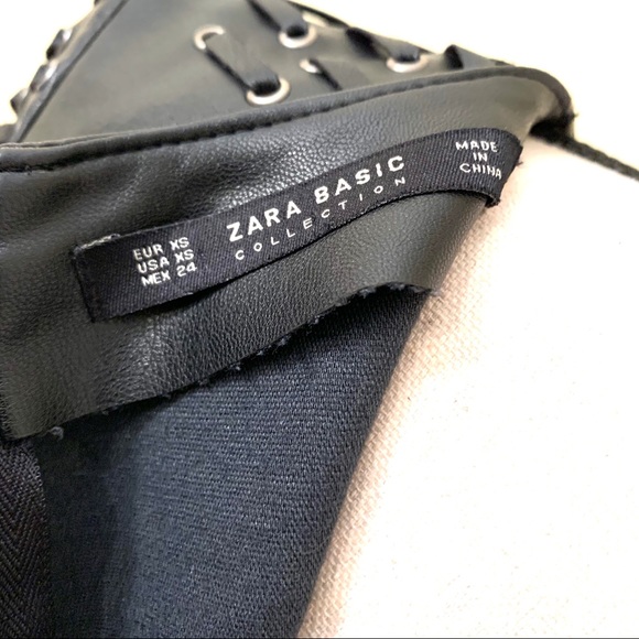 ZARA BASIC COLLECTION FAUX LEATHER DRESS - Picture 8 of 8